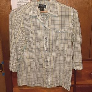 Woolrich 3/4 sleeve button down too size medium